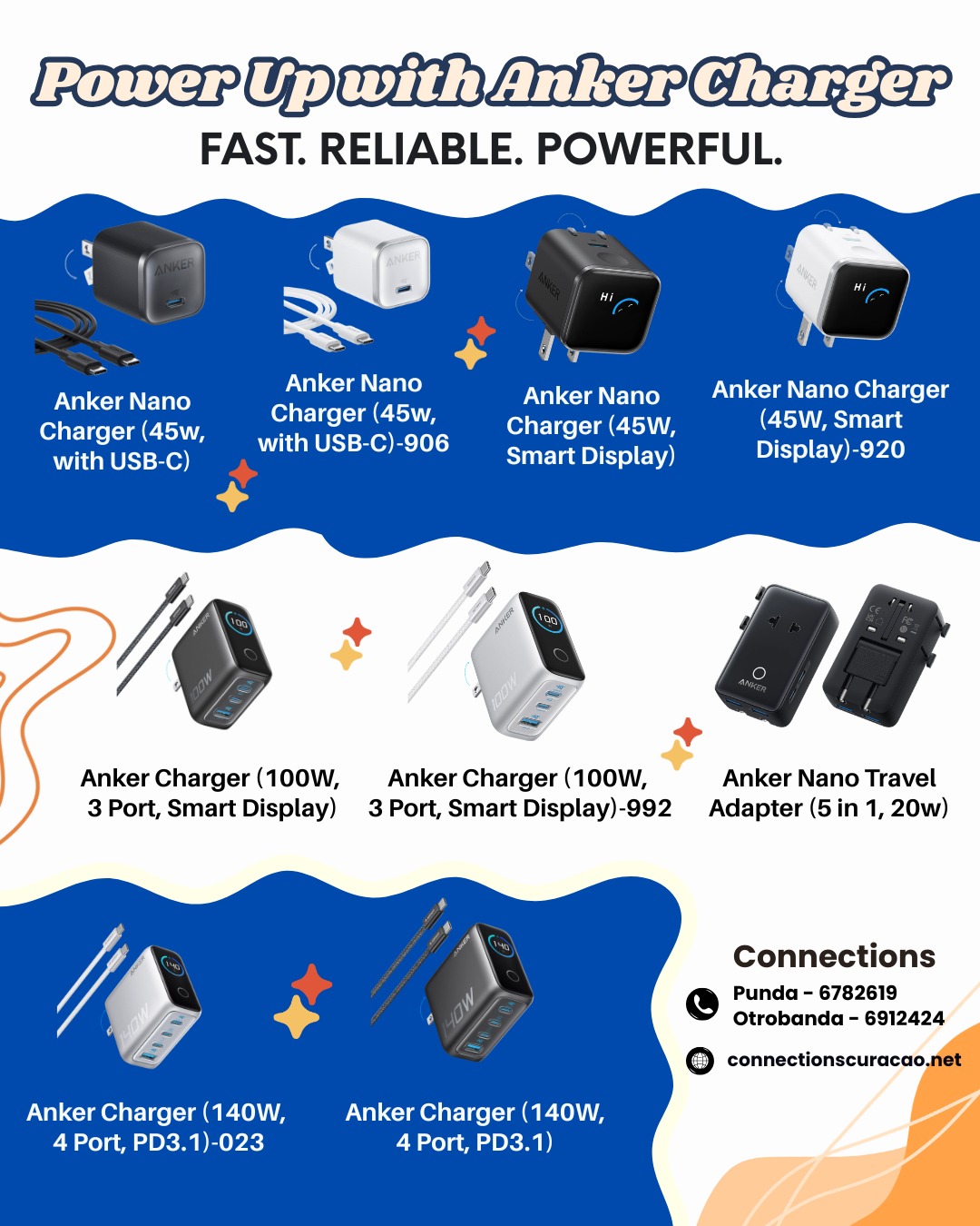 Small chargers. Big energy. — Anker chargers and travel adapters. Ask for prices.