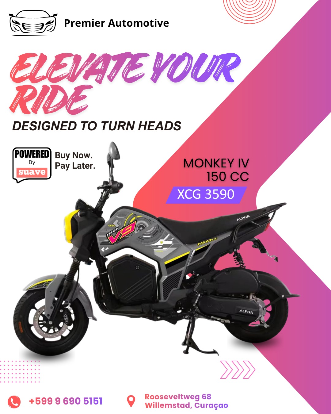 Meet the Monkey IV — 150cc. XCG 3,590. Premier Automotive.